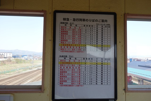 長万部駅 ホーム