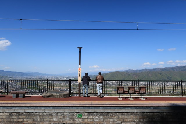 姨捨駅 駅名標